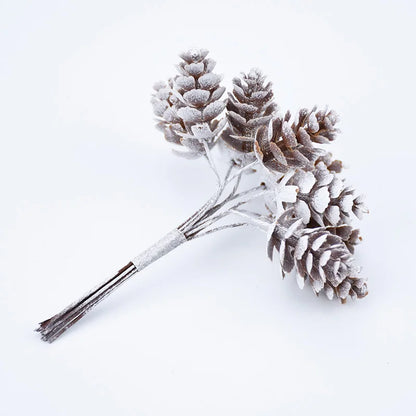 10pcs Artificial Pine Cone Stems