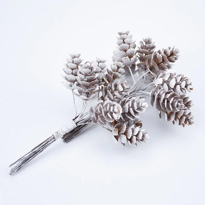 10pcs Artificial Pine Cone Stems