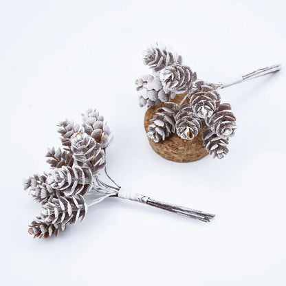 10pcs Artificial Pine Cone Stems