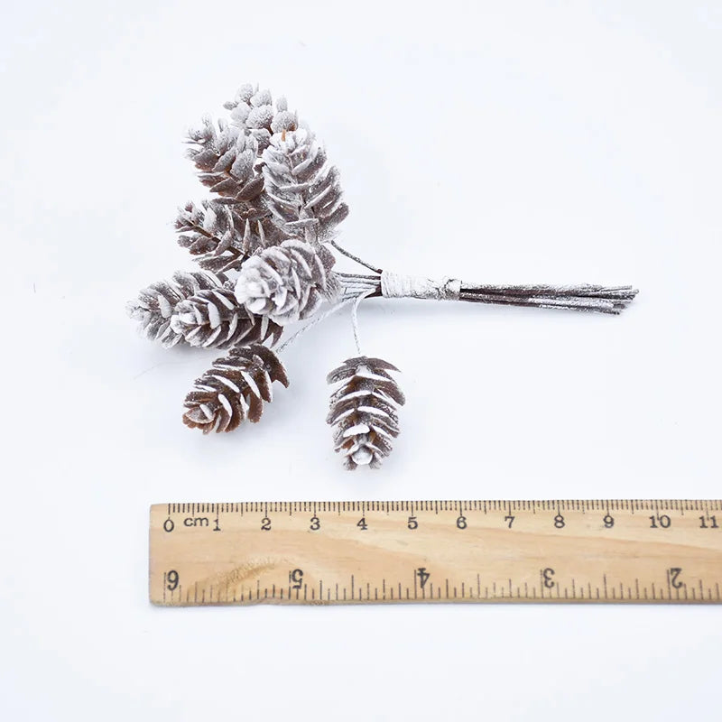 10pcs Artificial Pine Cone Stems