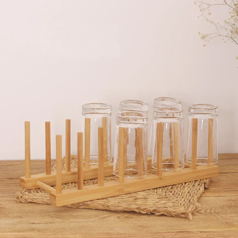 Bamboo Dish Rack Organizer