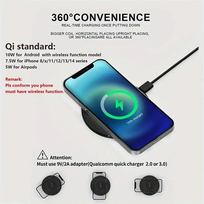 10W Ultra-Thin Wireless Charger Pad Stand