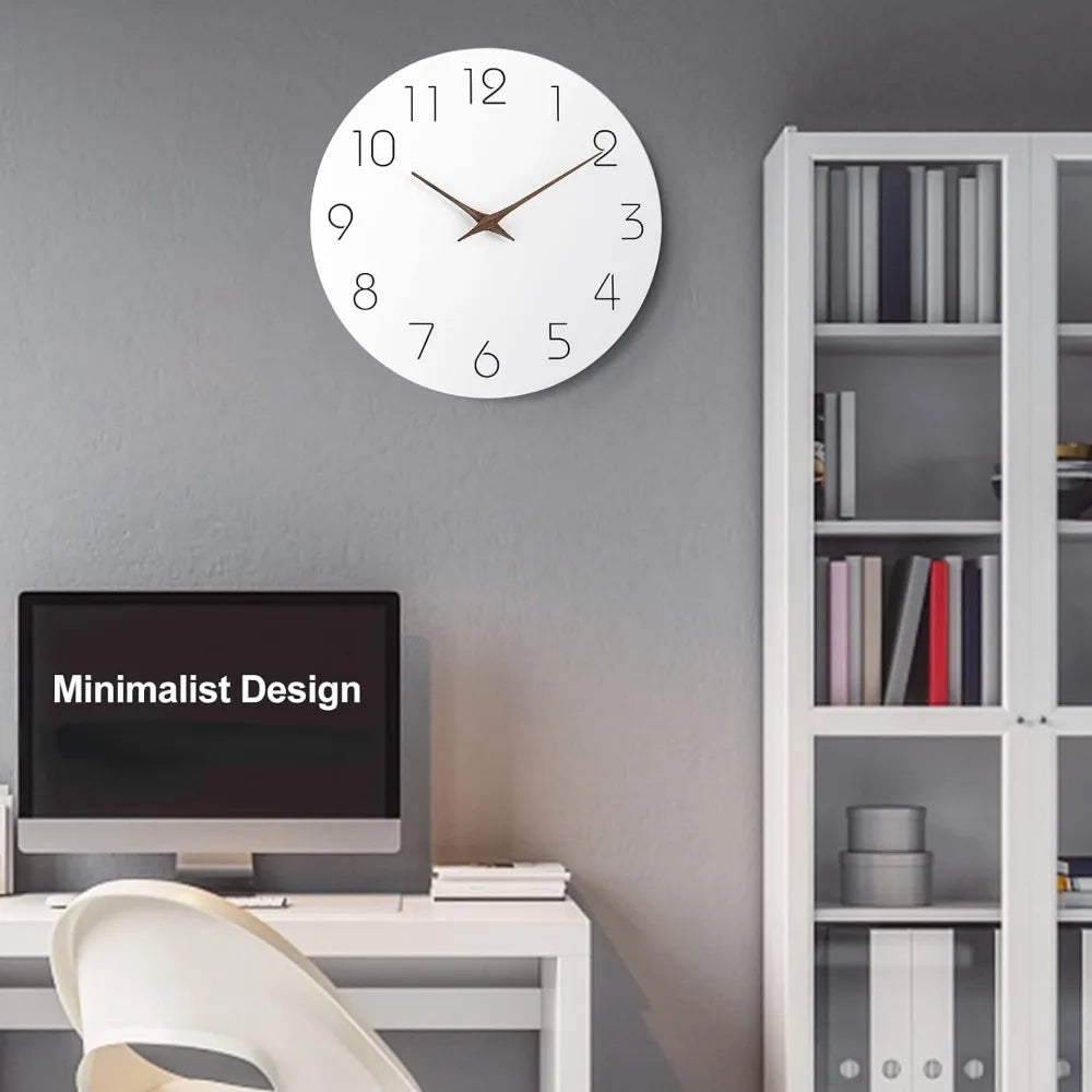 Silent Non-Ticking Modern Wood Wall Clock