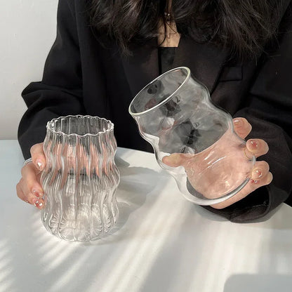 Transparent Glass Mug with Straw