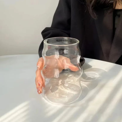 Transparent Glass Mug with Straw