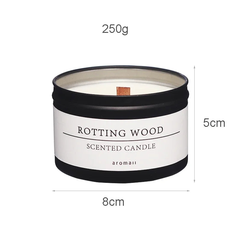 Black Tin Aromatherapy Candle with Wooden Wick