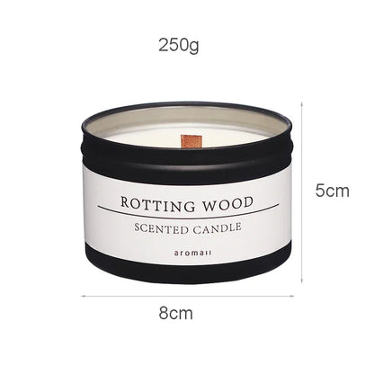 Black Tin Aromatherapy Candle with Wooden Wick