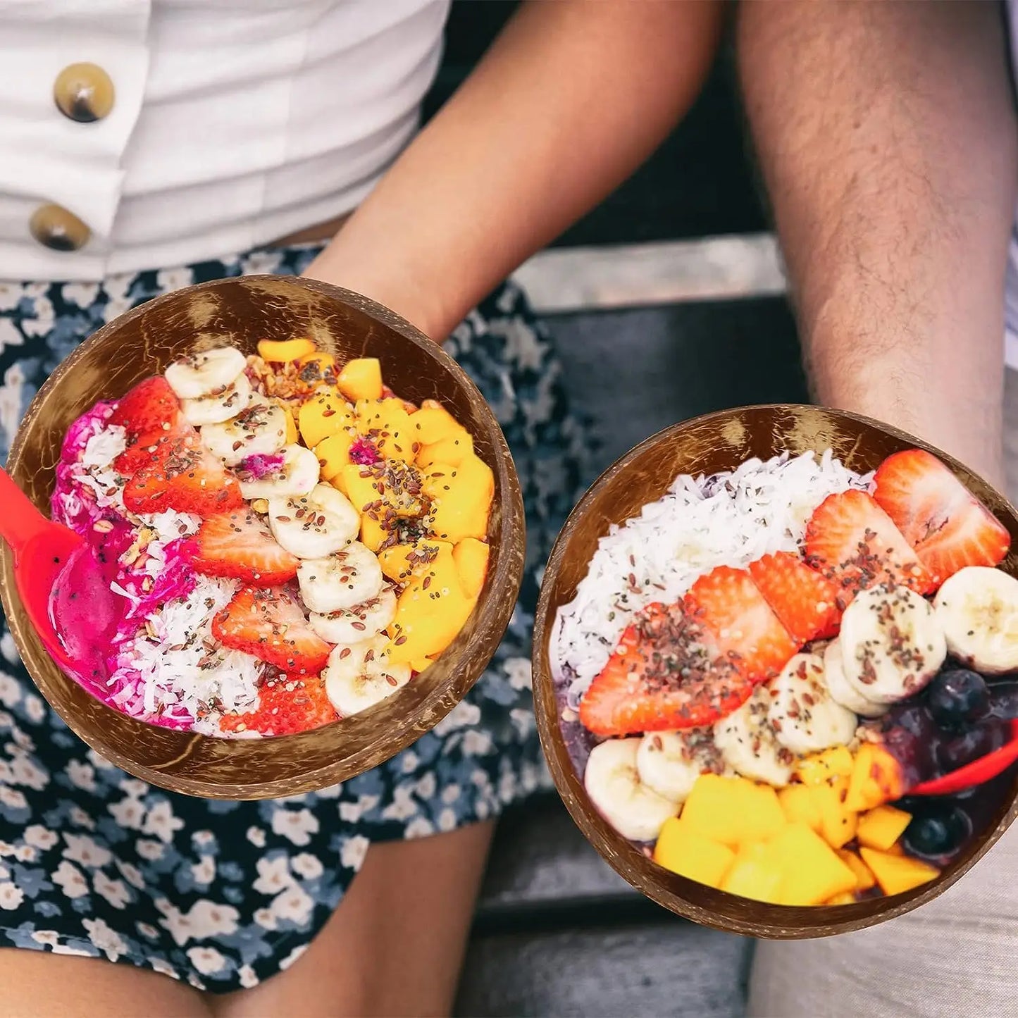 Natural Coconut Shell Serving Bowls