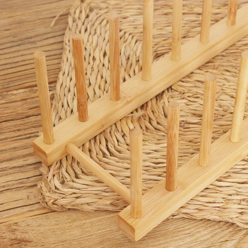 Bamboo Dish Rack Organizer