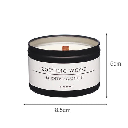 Black Tin Aromatherapy Candle with Wooden Wick