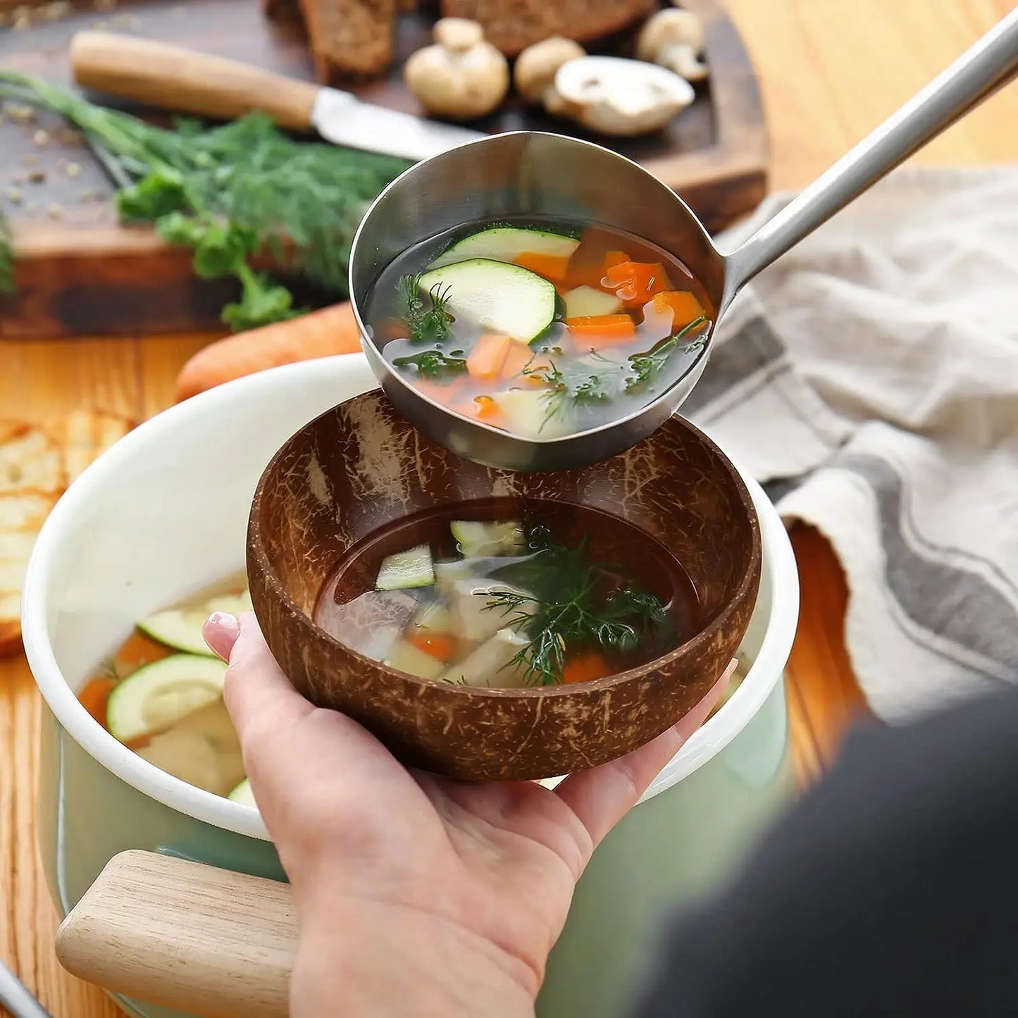 Natural Coconut Shell Serving Bowls