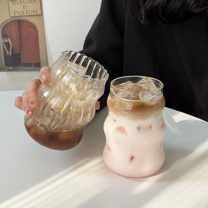 Transparent Glass Mug with Straw