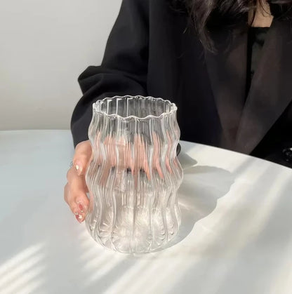 Transparent Glass Mug with Straw