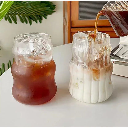 Transparent Glass Mug with Straw