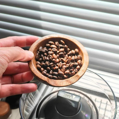 Solid Walnut Coffee Bean Dosing Tray