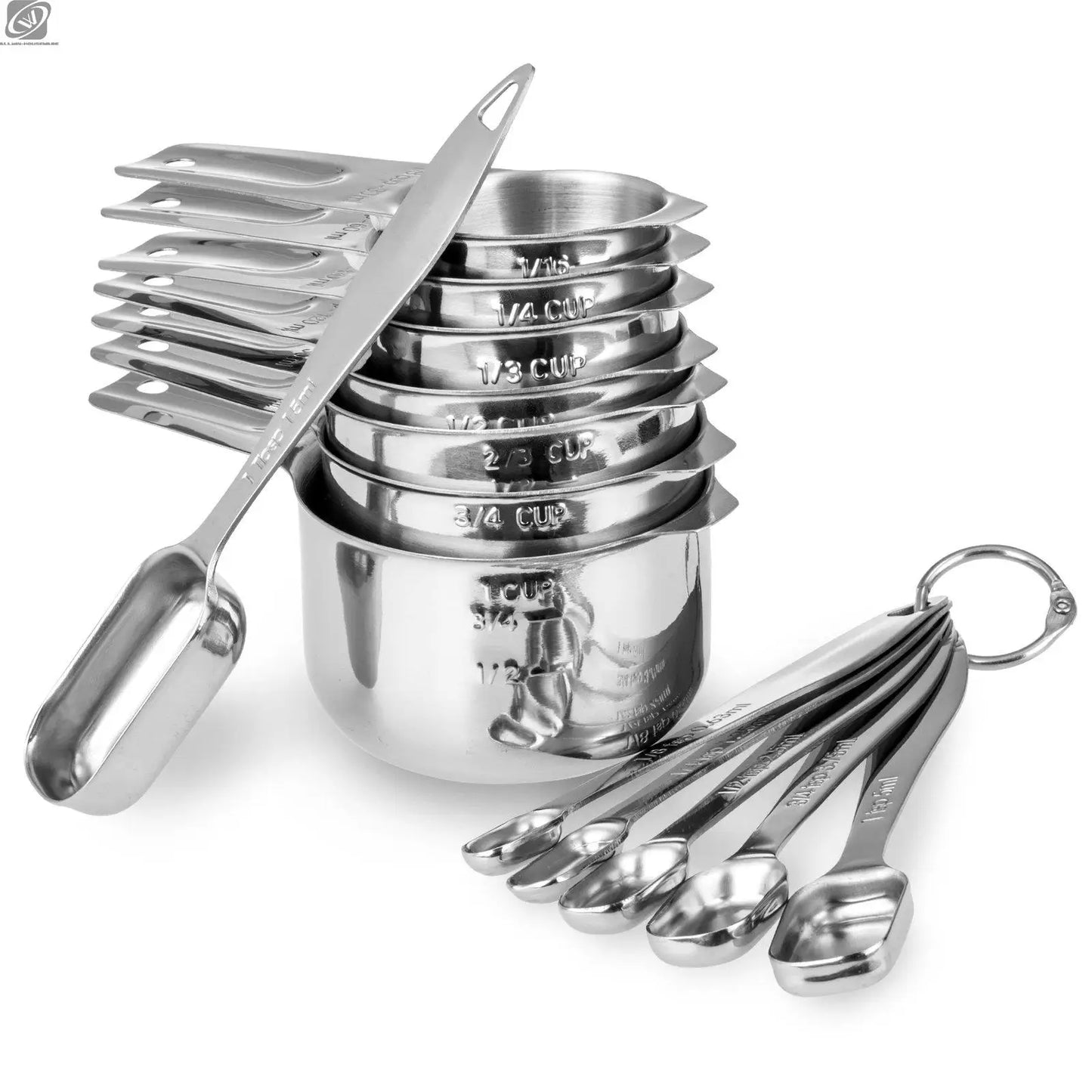 13-Piece Stainless Steel Measuring Spoon and Cup Set