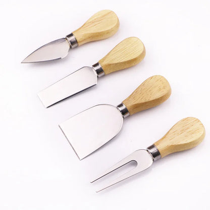 Stainless Steel Cheese Knife Set with Wood Handle