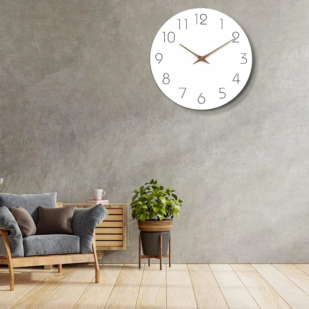 Silent Non-Ticking Modern Wood Wall Clock