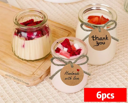 6pcs Pudding Jar Glass