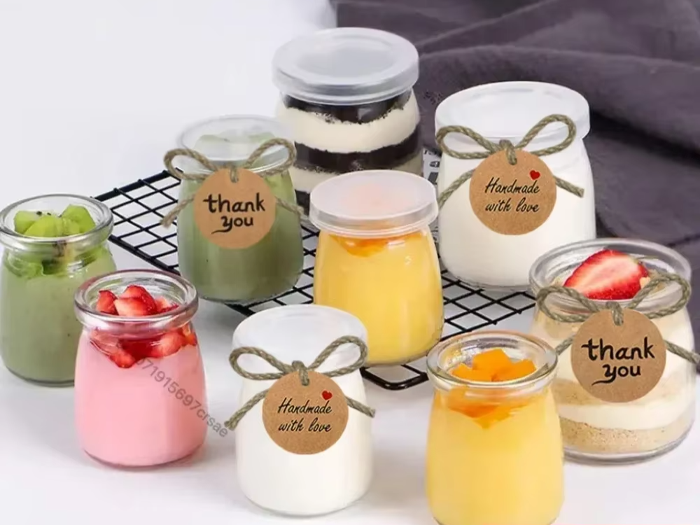 6pcs Pudding Jar Glass